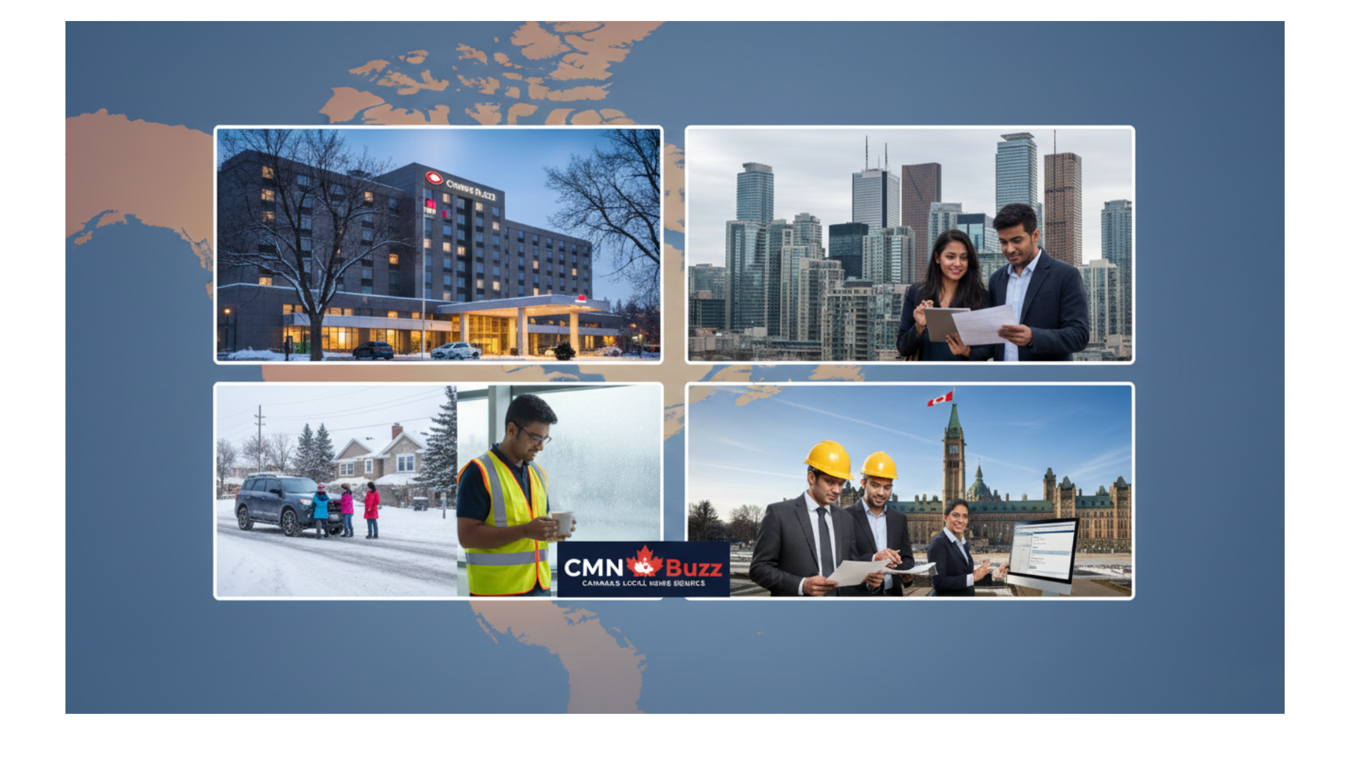 കാനഡയിലെ കിച്ചനർ, ടൊറന്റോ, കാൽഗറി, ഒട്ടാവ എന്നീ നഗരങ്ങളിലെ മലയാളി വാർത്തകളുടെ കൊളാഷ് ചിത്രം.